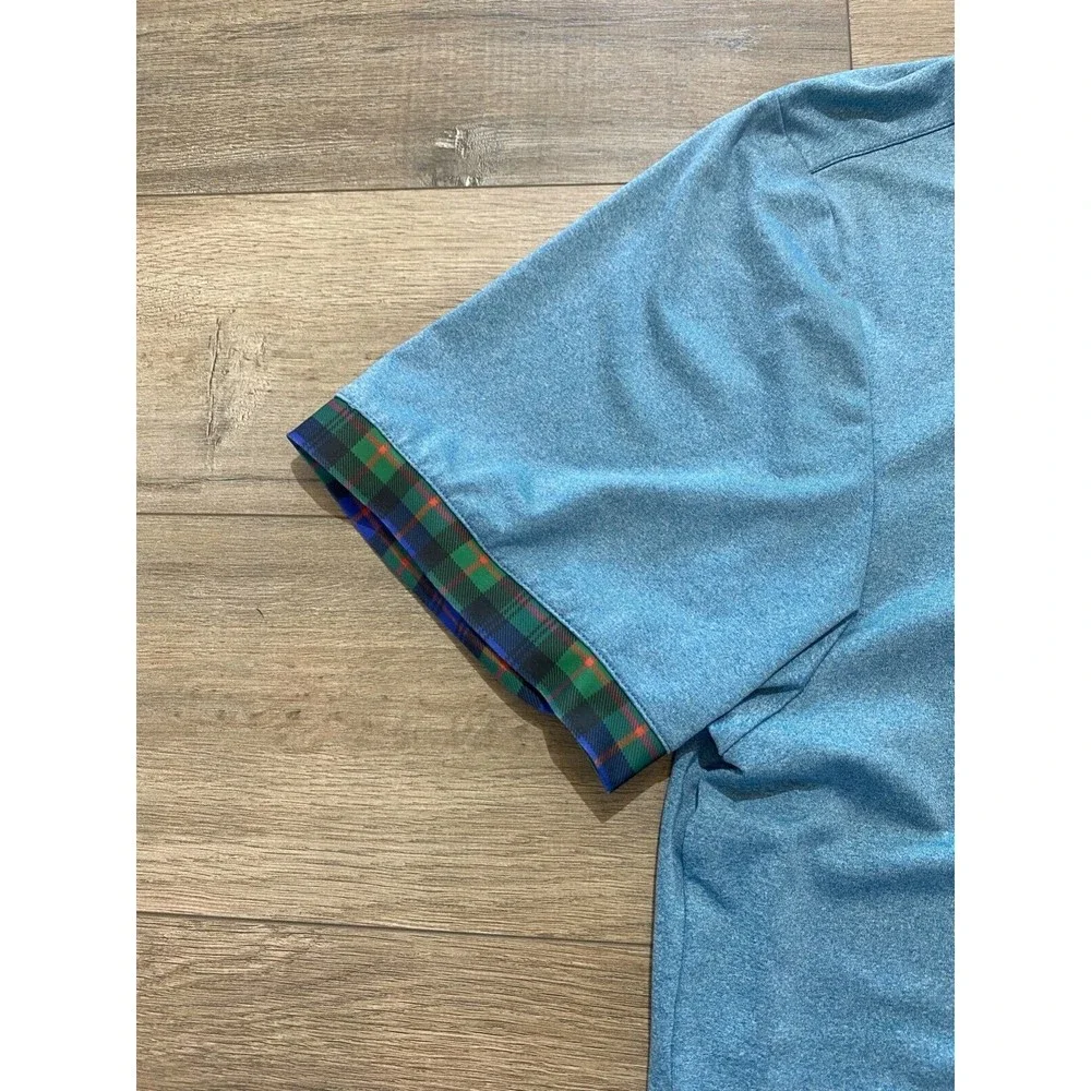William Murray Short Sleeve Golf Polo Mens Size XL Blue Plaid Accent Shirt - Picture 3 of 8
